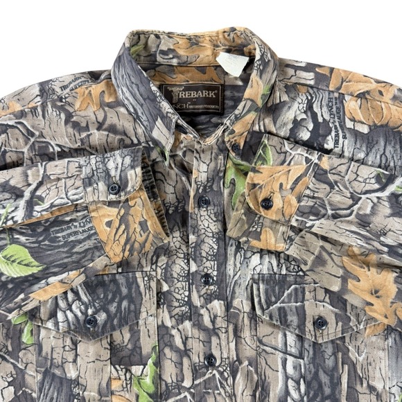 Trebark Other - Vintage Trebark Lynch Superflauge Camo Shirt Mens LG Button Down Hunting Cotton